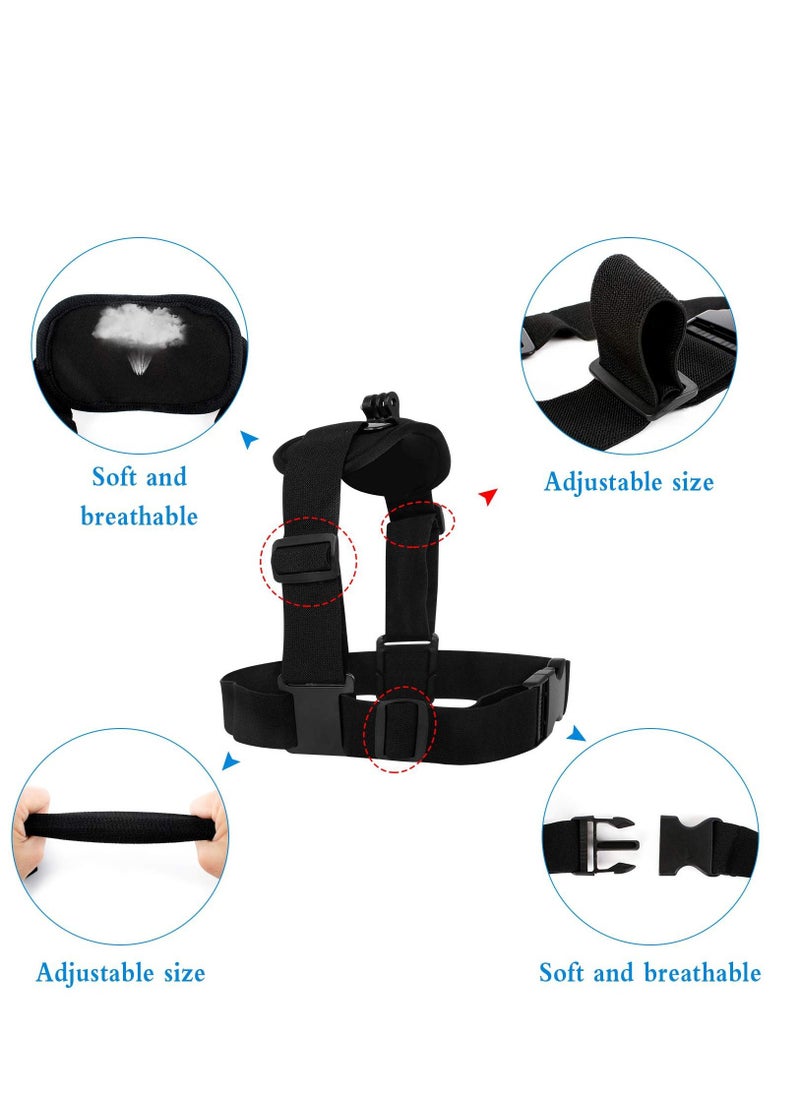 KASTWAVE 2 Pack Camera Chest Mount Strap Harness for Action Camera Adjustable Cell Phone Chest Mount Strap with Sports Camera Installation Bracket kit  - Image 4