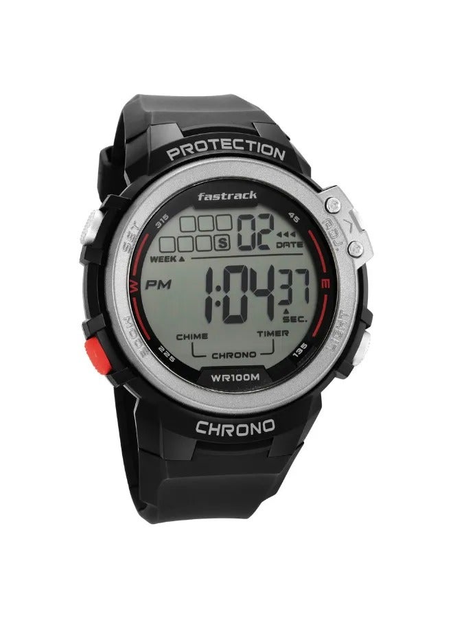 fastrack Men's Digital Round Shape Silicone Wrist Watch - 38068PP01 - 56 Mm - Image 1