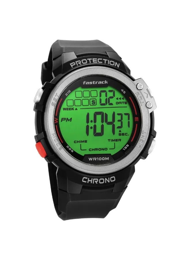 fastrack Men's Digital Round Shape Silicone Wrist Watch - 38068PP01 - 56 Mm - Image 3