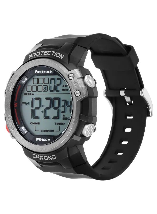 fastrack Men's Digital Round Shape Silicone Wrist Watch - 38068PP01 - 56 Mm - Image 5
