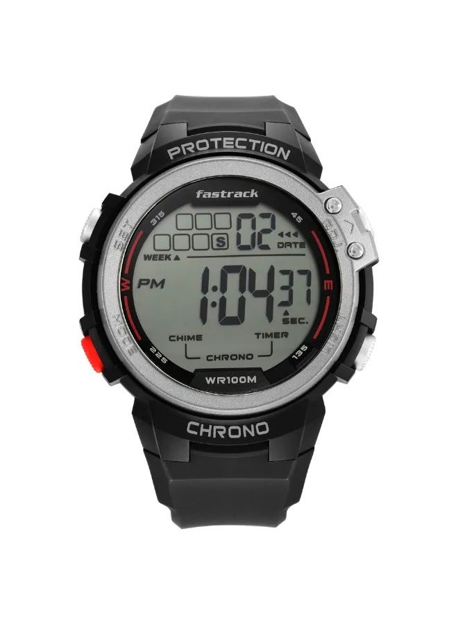 fastrack Men's Digital Round Shape Silicone Wrist Watch - 38068PP01 - 56 Mm - Image 4