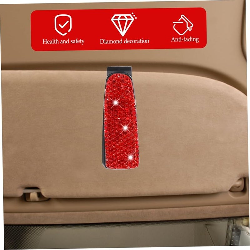 Rhinestone Sunglass Visor Clip Portable Car Glasses Holder Organizer Durable Design - Image 5