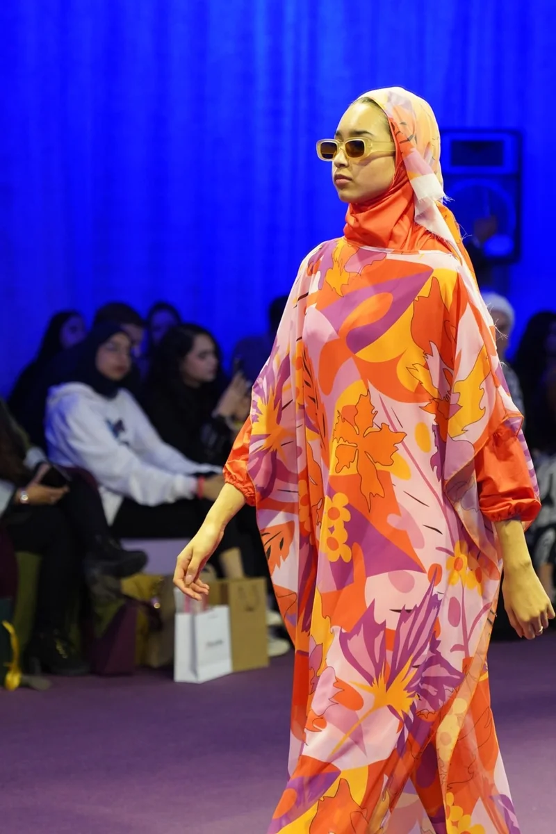 Marina Floral Orange Pareo Kaftan P2336