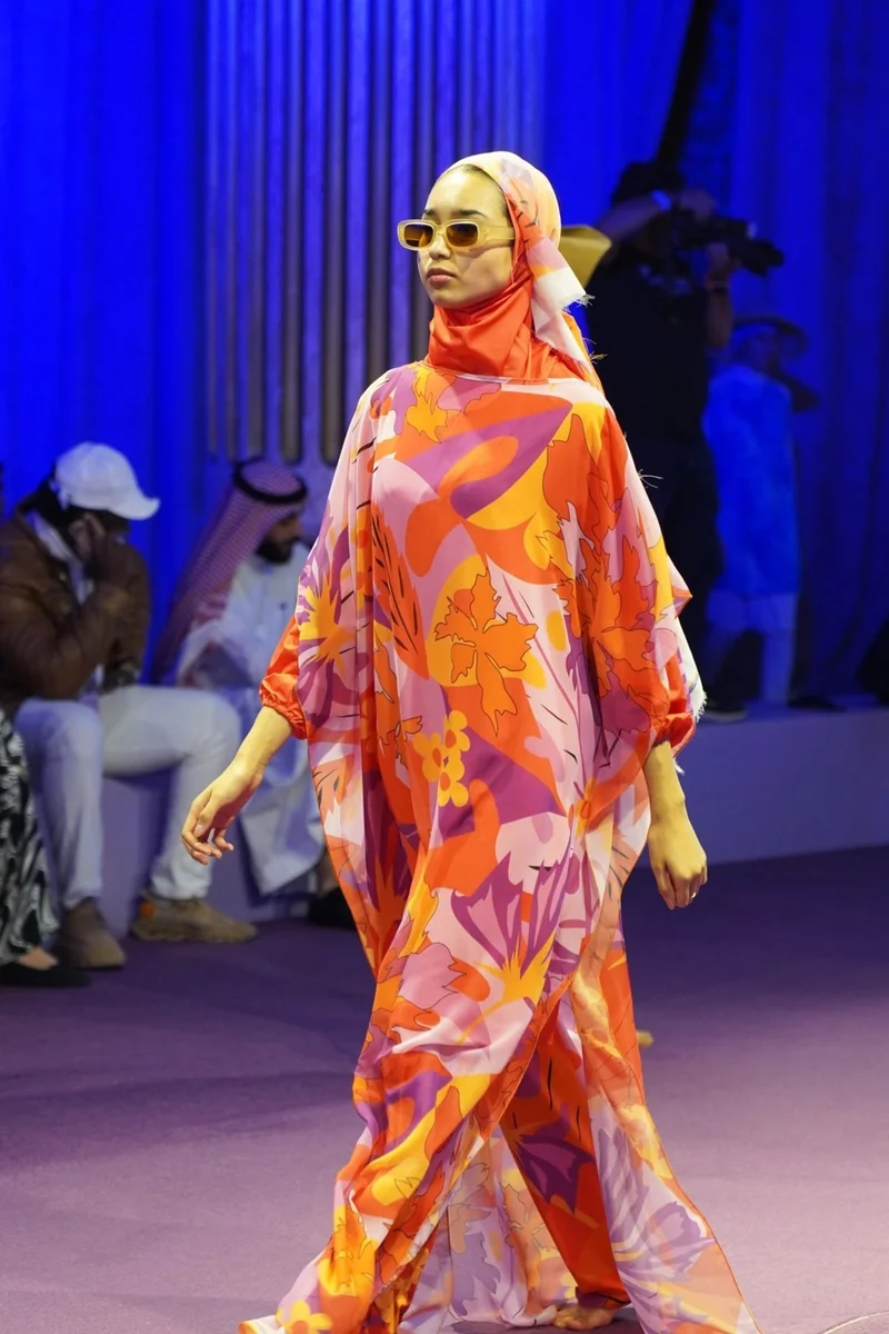 Marina Floral Orange Pareo Kaftan P2336