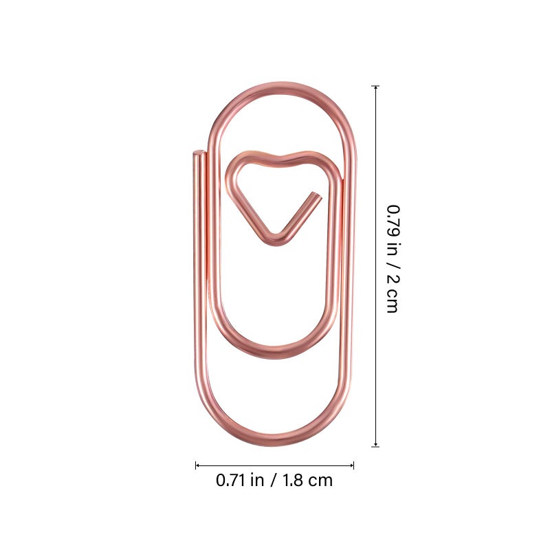 Mini Heart Paper Clips Decorative Binder Clips 200 Pcs Gold Silver Rose Gold Gunmetal Office School Supplies - Image 3
