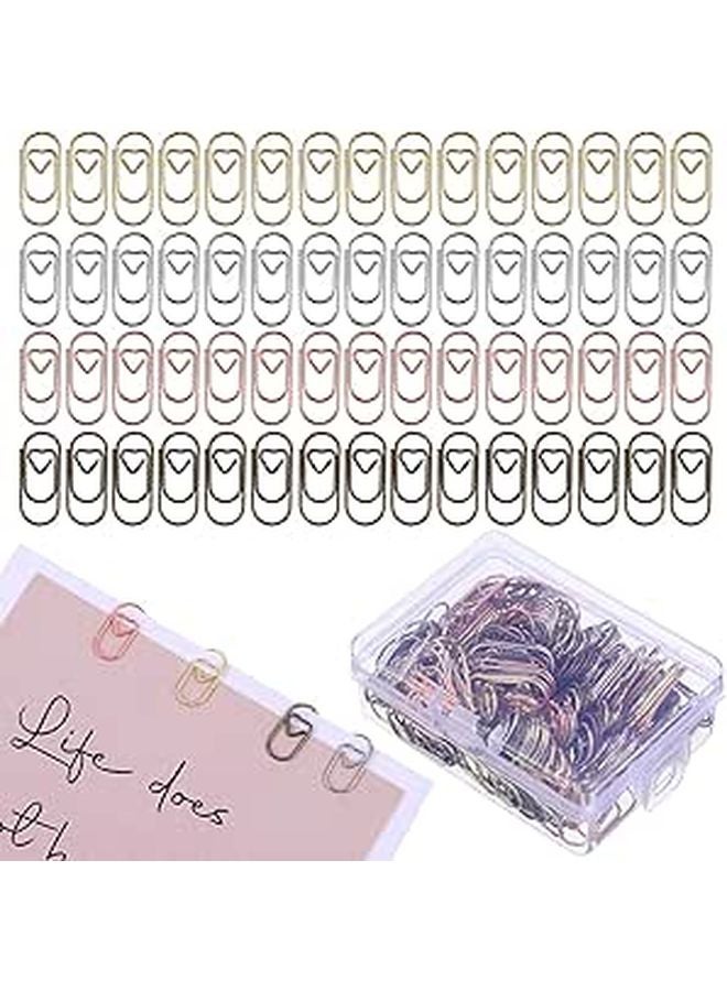 Mini Heart Paper Clips Decorative Binder Clips 200 Pcs Gold Silver Rose Gold Gunmetal Office School Supplies - Image 1