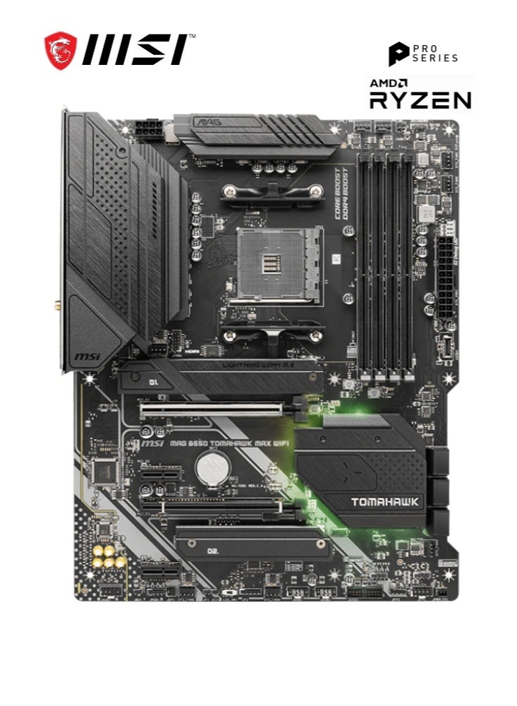 إم اس أي MAG B550 TOMAHAWK MAX WIFI | Gaming Motherboard | AMD AM4, DDR4, PCIe 4.0, SATA 6Gb/s, M.2, USB 3.2 Gen 2, HDMI/DP, ATX, Wi-Fi 6E | AMD Ryzen 5000/ 4000/ 3000 Series Processors | 911-7C91-062 - Image 2