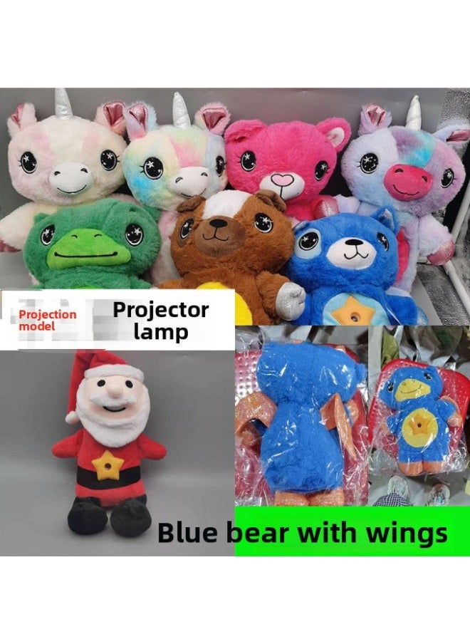 Cartoon Projection Lamp Children's Animal Doll Starry Sky Lamp Children's Comfort Toy Plush Starry Sky Projection Lamp-Color:Purple Unicorn-Specifications:opp  - Image 2