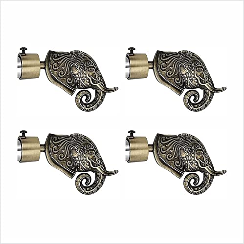 GLOXY ENTERPRISE Aluminium Antique Finish Curtain Brackets Parda Holder/Curtain Holders and 1 Inch Rod Support Fittings (Pair of 2) - Image 1