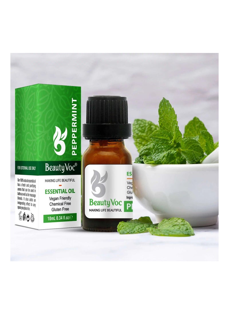 BEAUTY VOC Pure Peppermint Oil Extracted from Peppermint Leaves with Menthol and Antioxidants a Natural Boost for Skin, Hair and Senses, 10ml  - Image 3