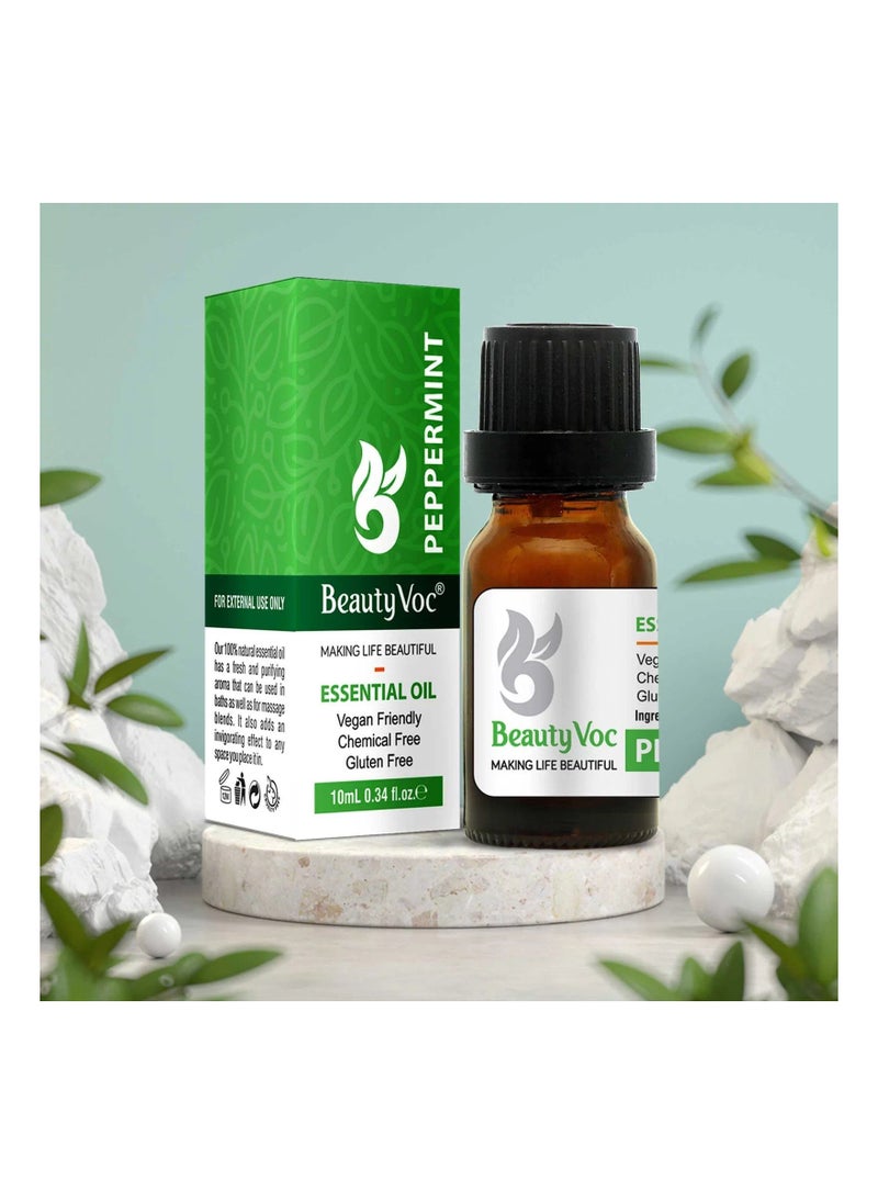 BEAUTY VOC Pure Peppermint Oil Extracted from Peppermint Leaves with Menthol and Antioxidants a Natural Boost for Skin, Hair and Senses, 10ml  - Image 4