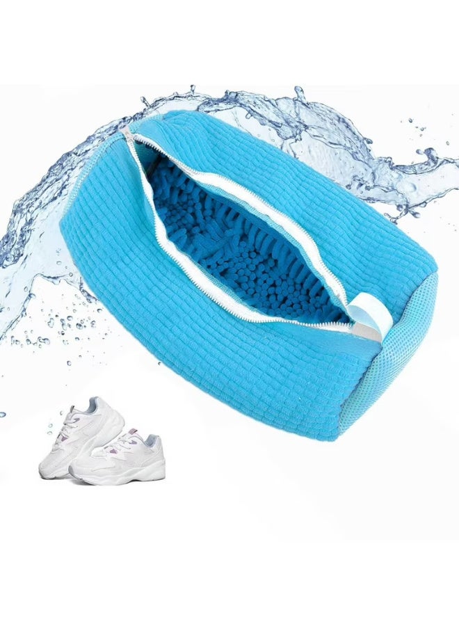 Shoes Clean Reusable and Durable Zipper Shoe Washing Bag Blue - Image 1