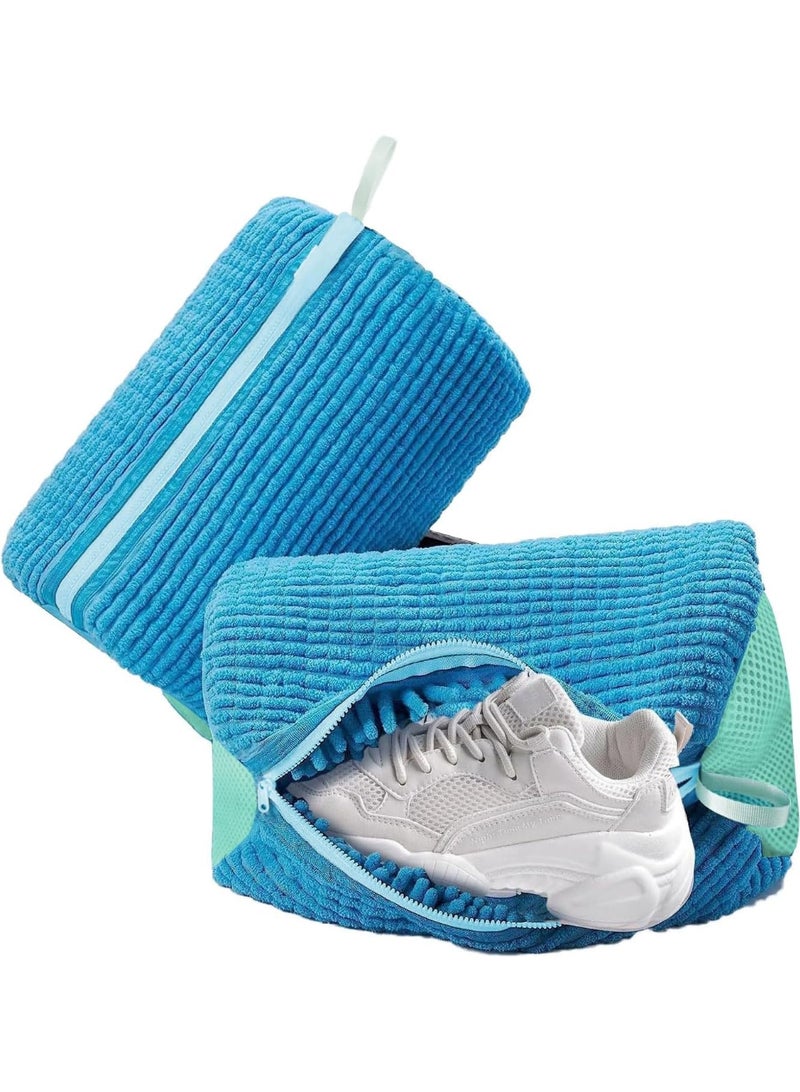 Shoes Clean Reusable and Durable Zipper Shoe Washing Bag Blue - Image 3