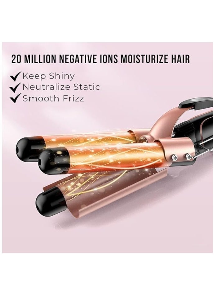 Piccasio Curling Wand Set, 5-IN-1 Hair Curler Iron, Professional Curling Wand Set, Instant Heat Up Hair Curler with 5 Interchangeable Ceramic Barrels (9-32mm), with Heat Protective Glove & 2 Clips  - Image 3