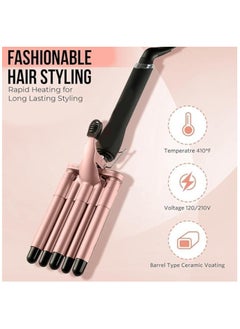 Piccasio Curling Wand Set, 5-IN-1 Hair Curler Iron, Professional Curling Wand Set, Instant Heat Up Hair Curler with 5 Interchangeable Ceramic Barrels (9-32mm), with Heat Protective Glove & 2 Clips  - Image 2
