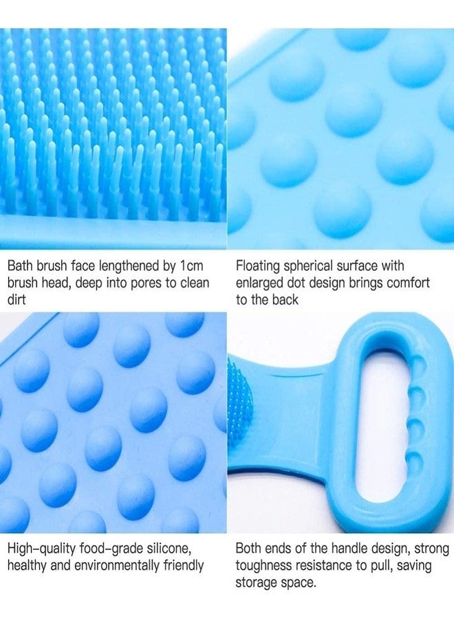 Onward Silicone Body Back Scrubber Double Side Bathing Brush for Skin Deep Cleaning Massage, Long Bath Body Brush with Soft Bristles for Men and Women (Multicolor) - Image 5