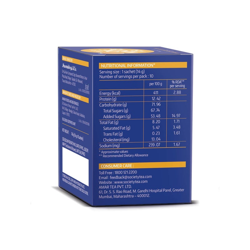 Society One Minute Tea | Ginger Lemongrass Flavour | Made with Lemongrass & Ginger | Flavoured Instant Tea | 14g X 10 Sachets (140g) | Pack of 3 - Image 4