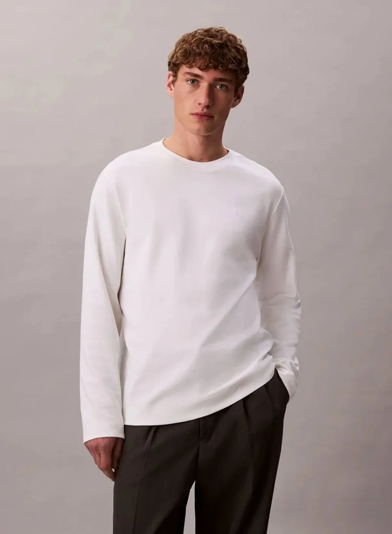 CALVIN KLEIN Luxe Interlock Cotton Long Sleeve T-Shirt