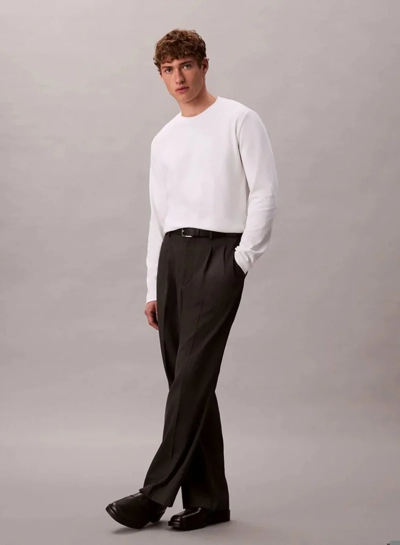 CALVIN KLEIN Luxe Interlock Cotton Long Sleeve T-Shirt