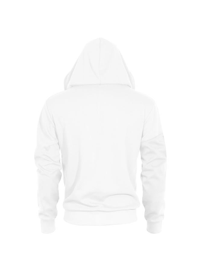 OHOO Mens Slim Fit Double Slide Zipper Zip Up Hooded Sweatshirt Lightweight Long Sleeve Hoodie Jacket with Kanga Pocket, Dcf511-white, S - Image 4