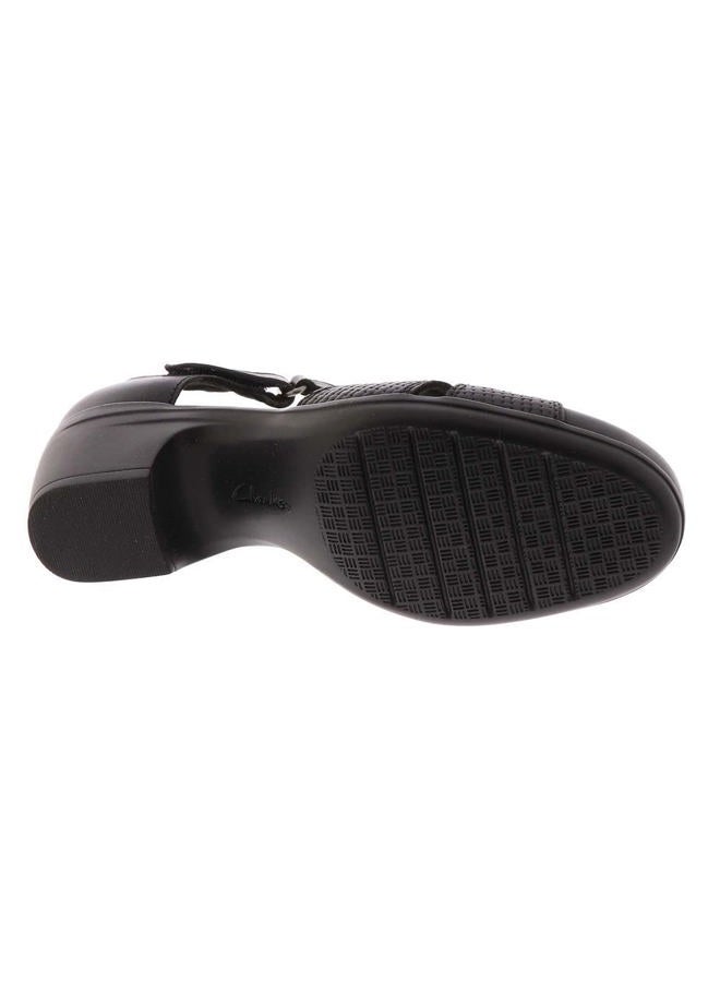clarks حذاء نسائي إميلي راي بكعب عالٍ، جلد أسود، 38 EU عريض - Image 4