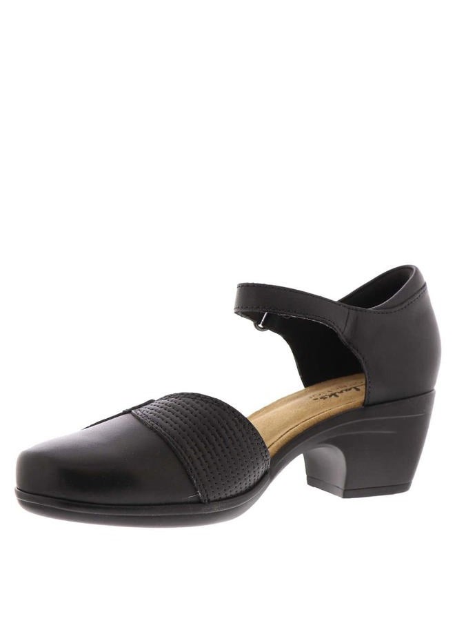 clarks حذاء نسائي إميلي راي بكعب عالٍ، جلد أسود، 38 EU عريض - Image 5