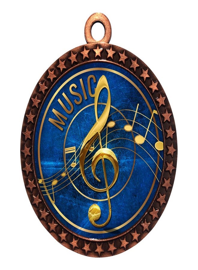 Express Medals Music Bronze Medal Trophy Award with Neck Ribbon D212-EG42 1PK - Image 1