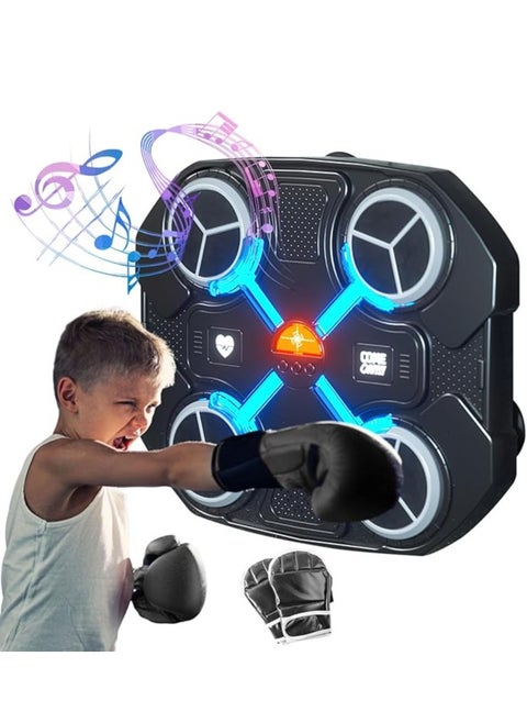 Upgrade Smart Music Boxing Machine, Bluetooth Electronic Boxing Machine Wall Mounted with Boxing Glove,Boxing Machine with Smart Display Screen Suitable for Parent-Child Training.