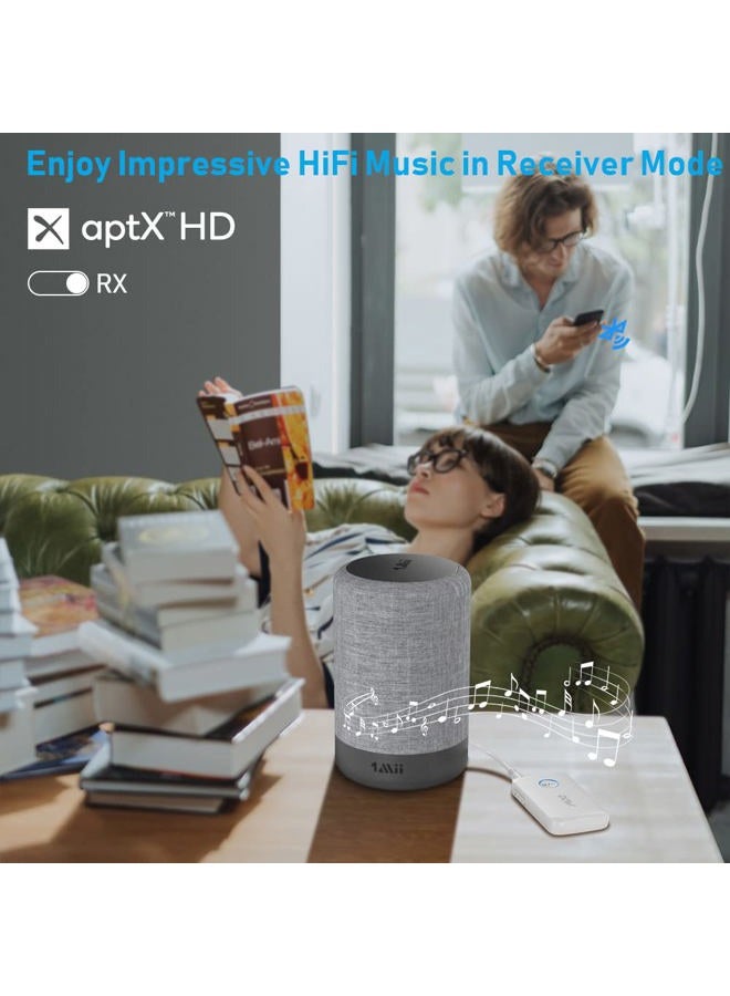 YMOO Bluetooth 5.3 Transmitter Receiver for 2 Wireless Headphones/Speaker/Airplane, 3.5mm Jack AUX Bluetooth Audio Adapter, 22h Long Range AptX Low Latency for Smarphone/Tablet/PC/TV/Home Stereo - Image 4