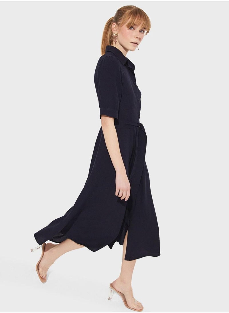 JUNE - Belted Shirt Dress - Image 1