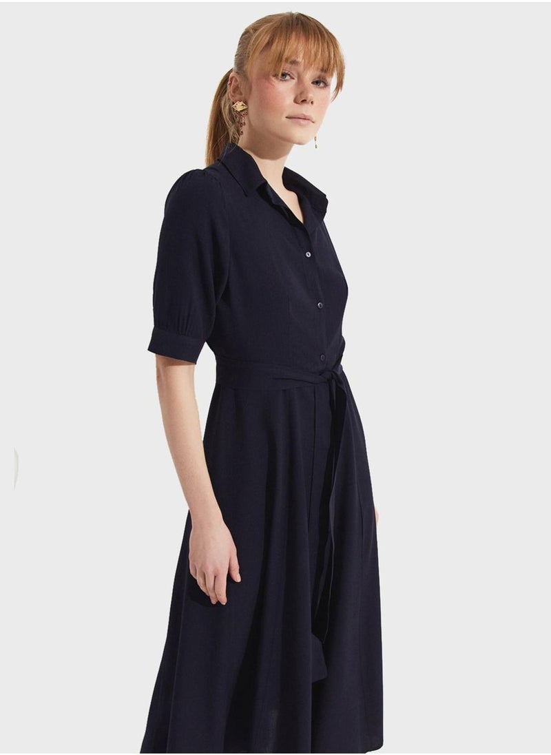 JUNE - Belted Shirt Dress - Image 1