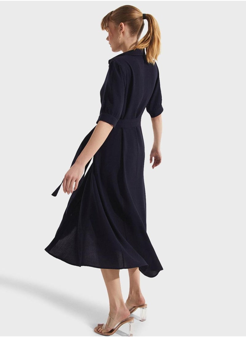 JUNE - Belted Shirt Dress - Image 1