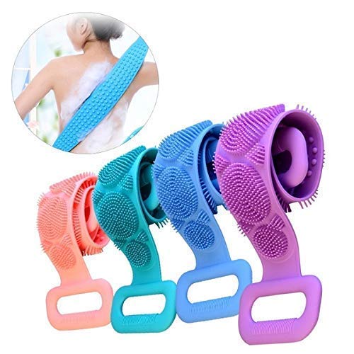 Styxon Silicone Back Scrubber for Shower, Styxon 35.4 inch Bath Body Brush, Double Side Spa Massage Exfoliating Back Brush Belt Scrubbing Pad - Multi - Image 1