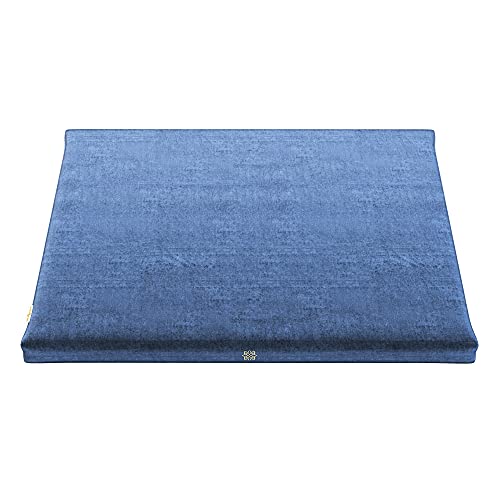Mindful Modern Velvet Zabuton Meditation Mat - Luxurious Meditation Cushion Pillow with 100% Cotton Filling - Enjoy Better Posture and Greater Comfort for Zafu or Bench (Royal Navy) - Image 1