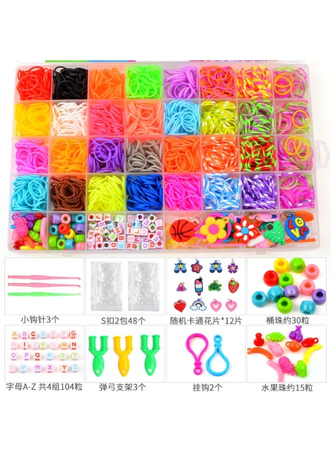 Capstro 40 Grid 2,500+ Loom Bands Kit – DIY Rubber Band Bracelet Making Set with 40 Colors, Charms, Clips, Hooks & Storage Box – Arts & Crafts Jewelry Gift for Kids Age 7–14 - Image 4