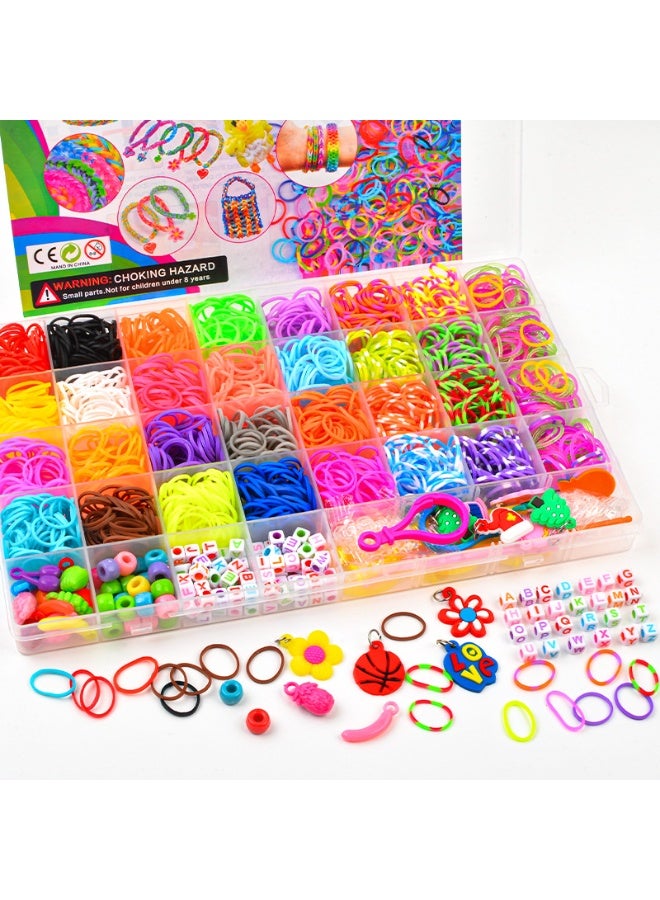 Capstro 40 Grid 2,500+ Loom Bands Kit – DIY Rubber Band Bracelet Making Set with 40 Colors, Charms, Clips, Hooks & Storage Box – Arts & Crafts Jewelry Gift for Kids Age 7–14 - Image 3