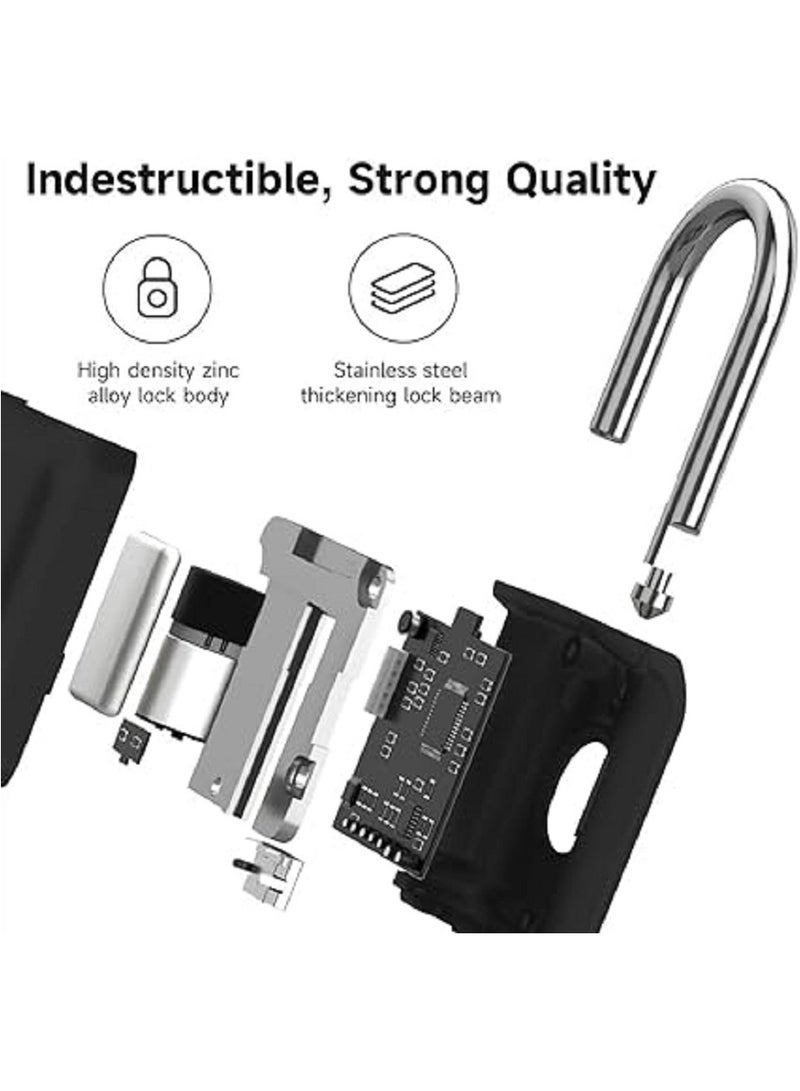 Fingerprint Padlock, Mini Smart Padlock Ultra Light One Touch Open Fingerprint Lock with USB Charging, Gym Locker Lock, Biometric Lock, Locker Lock for Bike, School Locker, Anti-Theft  - Image 4