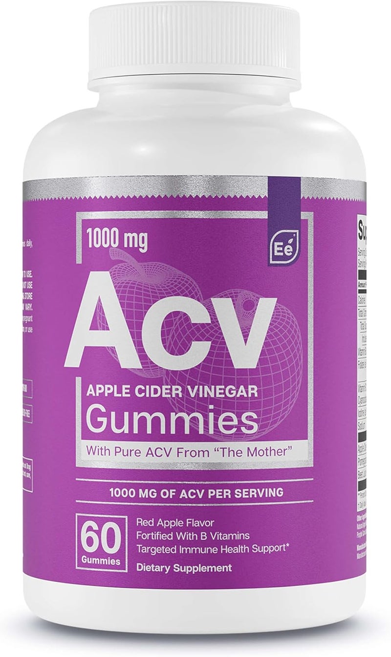Essential Elements Apple Cider Vinegar Gummies from The Mother  NaturallySourced Vegan ACV with Folic Acid and Vitamin B6  B12 60 Count - Image 5