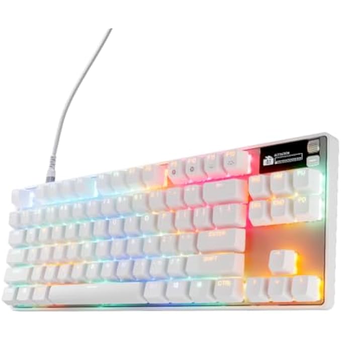 rayihni APEX PRO TKL GEN 3 WHITE - HYPERMAGNETIC GAMING KEYBOARD - ADJUSTABLE ACTUATION - RAPID TRIGGER - GAME-READY PRESETS - PROTECTION MODE - RAPID TAP/SOCD - OLED - US LAYOUT QWERTY - Image 1