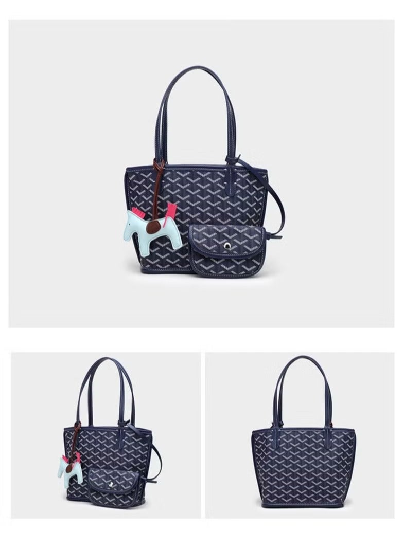 Printed Shopper Small Tote Blue Pendants Random - Image 3