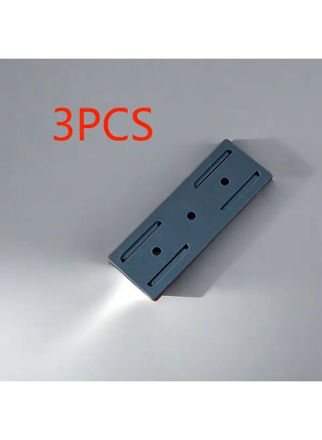 3pcs Blue Self Adhesive Socket Holder No Drill Wall Mounted Power Strip Organizer - Image 1