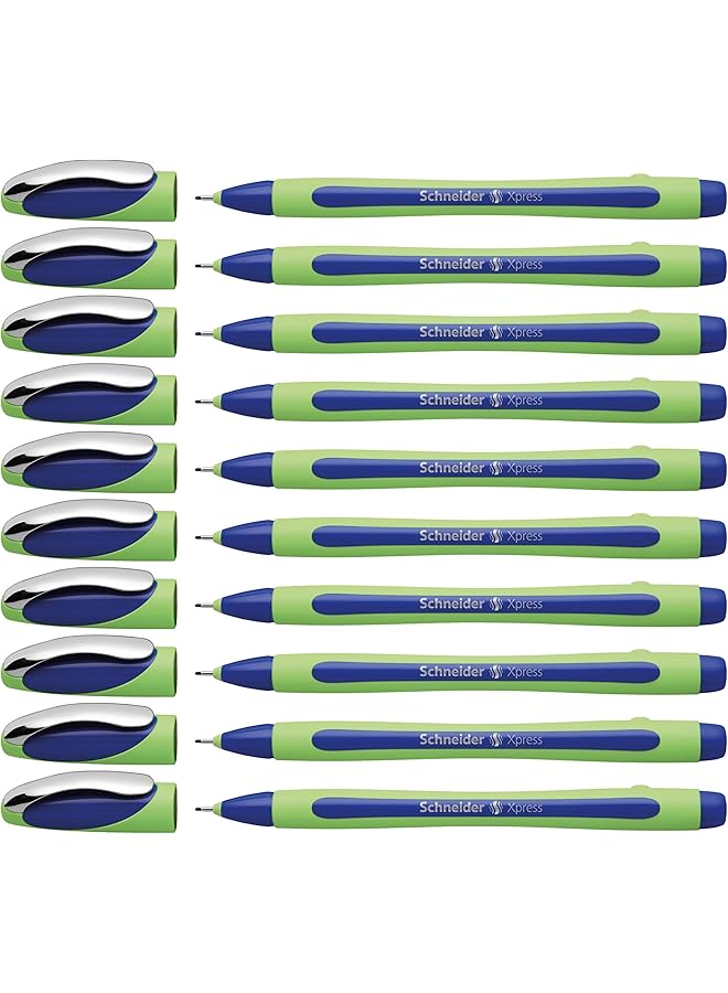 Schneider Xpress Fineliner 0.8Mm Porous Point Pen Blue Box Of 10 Pens 190003 - Image 1