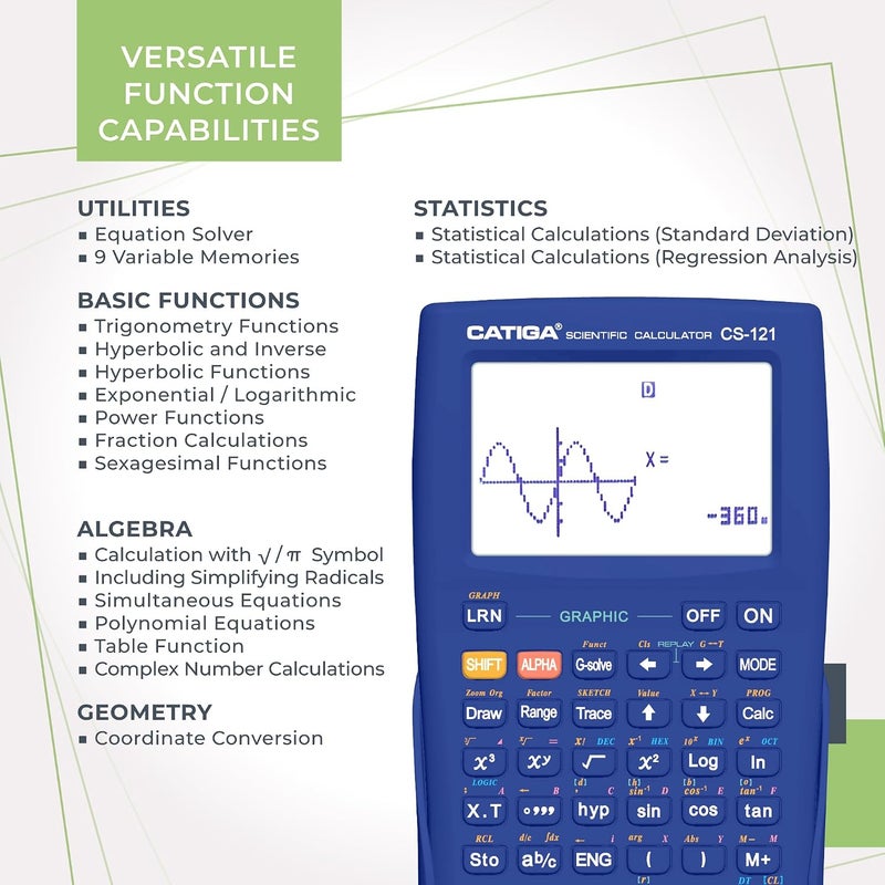 Universal design Scientific Graphic Calculator - CS121 - Scientific and Engineering Calculator - Programmable System (Blue) Occasional & permanent usable - Image 4
