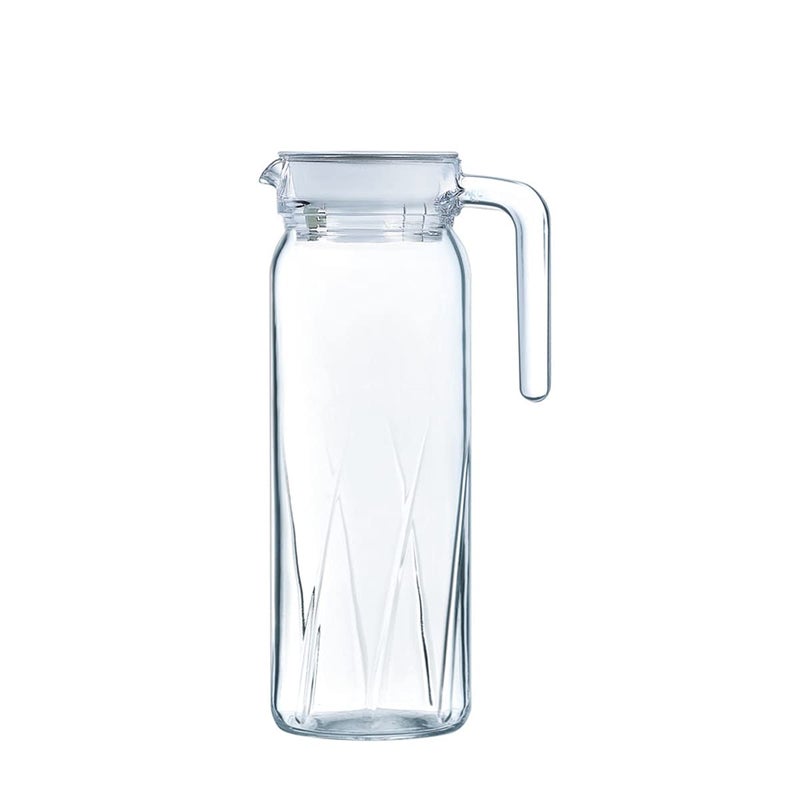 Incrizma Glassware Imported Jug with White Lid Pitchers (1000 ml Ray) - Image 2