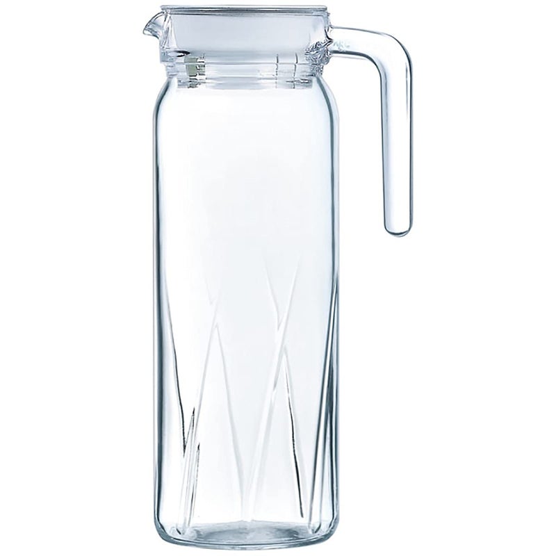 Incrizma Glassware Imported Jug with White Lid Pitchers (1000 ml Ray) - Image 3