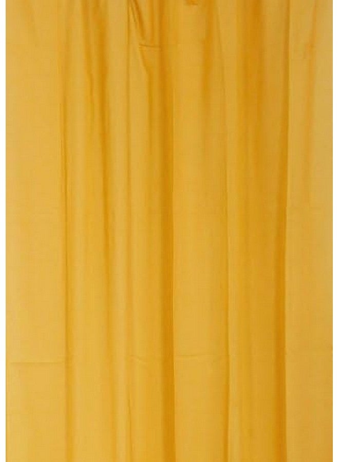 Dekor World Dekor World Summer Fun Cotton Yellow Loop Curtain Set (Pack of 2 Pcs)-110x215cm (4x7 Feet) Door Curtainfor Living Room and Bedroom - Image 5