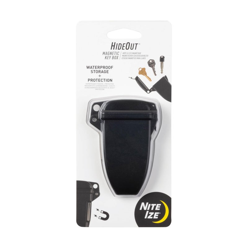 Nite Ize Hideout Magnetic Key Box Waterproof Key Hider Magnetic Key Holder Box Waterproof Key Storage for Spare Keys Black Large
