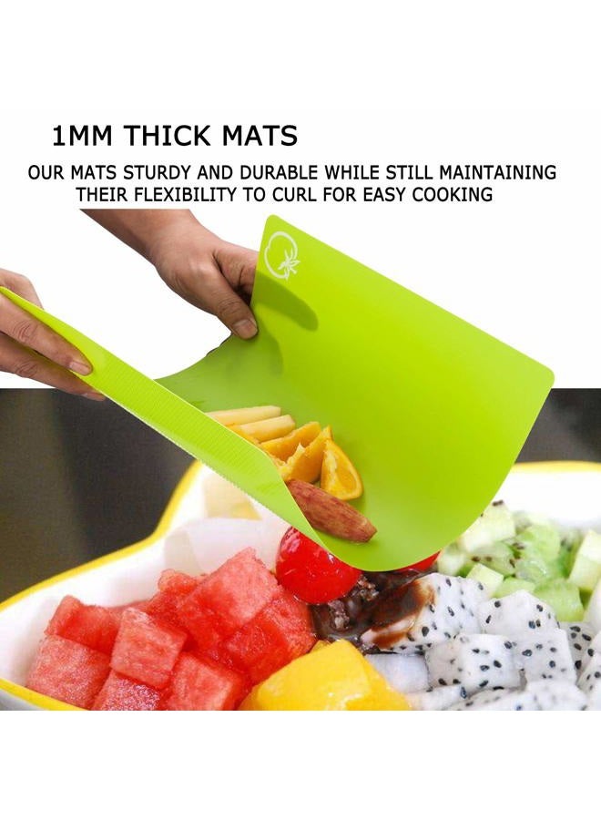 Carrollar Set of 4 Soft Plastic Chopping Boards with Food Icons, BPA Free, Non Porous, Non Slip Backing, Dishwasher Safe - Image 5