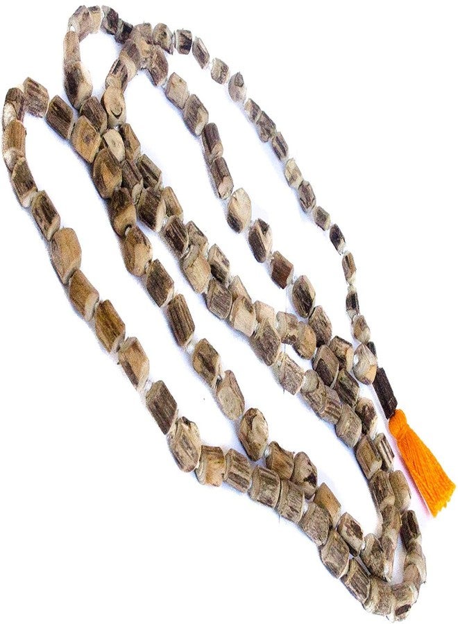 craftslook Tulsi Japa Mala with Gomukhi Bag 6mm - Hand-Knotted Natural Holy Basil Prayer Beads Rosary for Chanting & Meditation - Hindu Buddhist Energized Karma Necklace - Large Rough Beads Puja and Yoga - Image 5