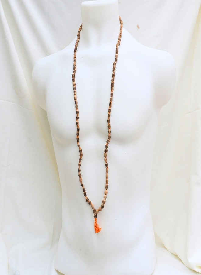 craftslook Tulsi Japa Mala with Gomukhi Bag 6mm - Hand-Knotted Natural Holy Basil Prayer Beads Rosary for Chanting & Meditation - Hindu Buddhist Energized Karma Necklace - Large Rough Beads Puja and Yoga - Image 2